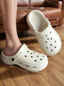 Season's New Stylish And Minimalist Men's Solid Color Hole-In-One Shoes, Suitable For Daily Casual Wear And Versatile. The Thick-Soled Shoes Are Breathable, Soft, And Comfortable. The EVA Material Is Special For Non-Slip, Non-Odorizing Feet, Antibacterial Foot Protection, Quick-Drying | Ultra-Strong Cushioning | Suitable For Wearing On The Beach/Outdoor Street/Indoor Bedroom, Bathroom, Etc., Men's And Women's Couple's Hole-In-One Shoes. - Multicolor - View 7