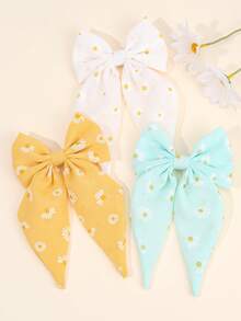 3 件套雏菊蝴蝶结发夹，适合女性，蓝白米色长燕尾发夹，简约经典的发饰，适合女性日常发饰，爪夹，发夹，发夹，发夹，发夹，学校用品