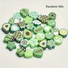 约 30 件/包彩色可爱迷你聚合物粘土珠，适合制作手链、吊坠和钥匙扣，珠宝制作用品