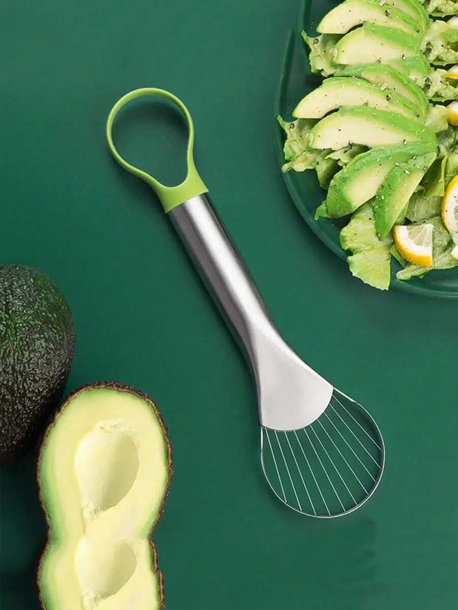 牛油果切片器 – 二合一牛油果切刀 & 保鲜器 不锈钢牛油果刀 & 去核器 多功能水果切刀 适用于火龙果、猕猴桃、木瓜 | 可放入洗碗机清洗