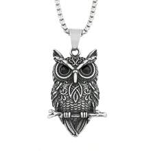 1 pieza Colgante de collar con diseño de búho vikingo, material de acero inoxidable 316L, joya de estilo nórdico unisex con diseño de nudo celta, regalo adecuado para uso diario, regalo de cumpleaños para hombres y mujeres