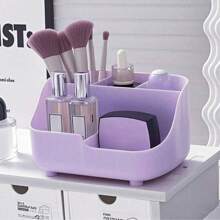 1 pieza Caja de almacenamiento de cosméticos multifuncional, balde de almacenamiento dividido para brochas de maquillaje, organizador de escritorio, adecuado para el dormitorio