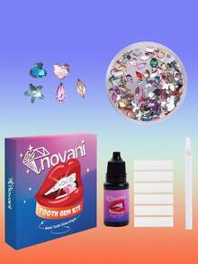 100 piezas Kit de gemas de resina en miniatura (con pegamento) Kit para joyas de moda DIY Kit inicial de joyas Teeth - Multicolor - Ver 15