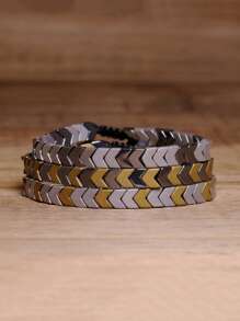 gxtbw 1pc Arrow Design Hematite Bracelet Balance Bracelet Meditation Calming Spiritual Protection Bracelet Gift
