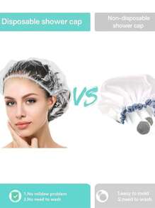 100PCS Disposable Shower Caps Individual Packing, Plastic Clear Hair Cap Large Thick Waterproof Bath Caps For Women, Hotel Travel Essentials Accessories