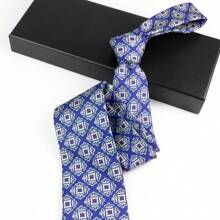 1 pieza Corbata clásica de moda a cuadros para hombre, adecuada para bodas, fiestas y regalos