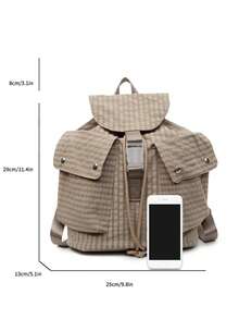 学院风时尚格子复古学生校园背包，休闲通勤，休闲出游，百搭轻便尼龙返校学生背包，适合初中，高中和大学校园风格的书包。