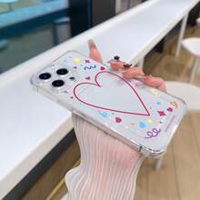Funda con un elegante diseño de líneas y corazones, fabricada en TPU, con ranura para tarjeta y fotos. Compatible con phone 11, 12, 13, 14, 15 y 16. - Blanco - Ver 5