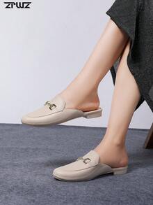2025 New Fashion Backless Mule Slippers, Versatile Net Celebrity Slip-On Soft Sole Non-Slip Sandals For Women - White - View 2