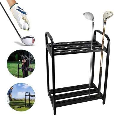 gladney 27 Clubs Golf Club Holder Rack Organizer - Durable Steel Display Stand For Home Or Driving Range Use