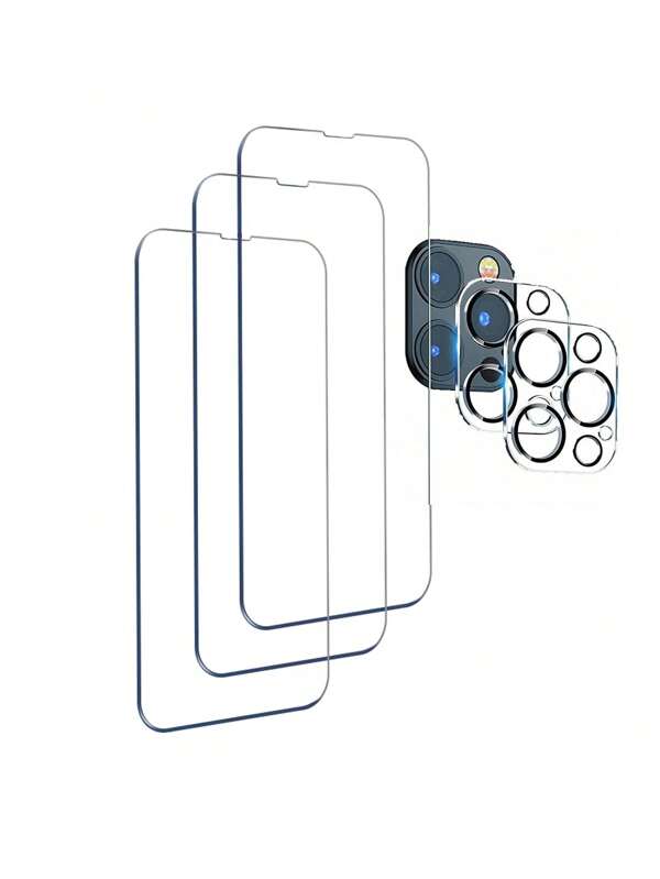 CSDZ 3 Packs Screen Protector Compatible With IPhone 16e12 Pro Max 6.7-Inch With 2 Packs Tempered Glass Camera Lens Protector, Ultra HD, 9H Hardness, Scratch Resistant, Easy To Install