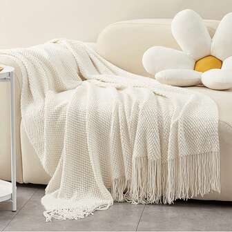 泡泡图案沙发盖毯，舒适装饰，适合卧室、办公室、Airbnbs，可搭配床巾