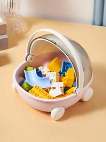 Portable Toy Storage Box, Round Cradle & Mattress. Breathable Mesh Design, Compatible With Labubu. Suitable For Storage, Travel And Storage. Compact And Securely Sealed Perfect Gift - Doll Display Stand