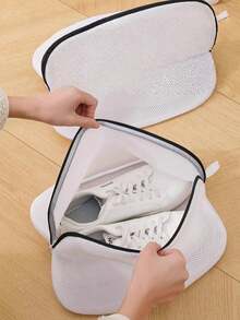 Reusable Mesh Shoe Washing Bag With Zipper, Suitable For Sports Shoes, Running Shoes - Multicolor - View 2