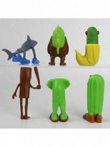 Juego de 8 piezas/1 set Figuras de juguete de plástico Brainrot, Tung Tung Tung Sahur Tralalero Tralala, esculturas decorativas, adornos de escritorio, regalos de Halloween, Navidad y cumpleaños