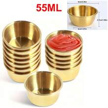 12pcs Stainless Steel Dipping Sauce Bowls, 45ml Mini Reusable Condiment Cups, Suitable For Home, Restaurant, School Supplies - Multicolor - View 15