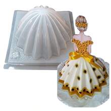 3 Moldes Para Gelatina Especial de Vestidos Para Princesas. Material resistente y reutilizables. Desmolda rápidamente - Blanco - Ver 4