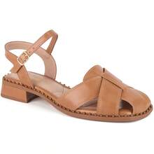 Vitrine shoes Flat Sandals Low Heel Closed Casual Showcase Shoes Baroque Vintage Elegant PU Leather Buckle - 棕色 - 查看 1