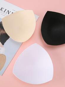 1pc Random Color Sponge Bra Pads, Thick Triangle Pad Inserts For Sports Bras, Yoga Tops, Bra Cups In Stock