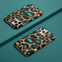 Funda para teléfono 1 lujosa funda para teléfono con estampado de leopardo esmeralda de alta gama con un diseño impresionante, compatible con 16 Pro/15/14/13/12/11. - Verde - Ver 4