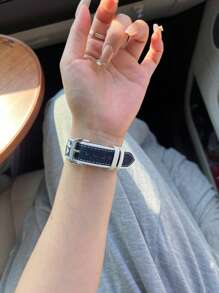 Marineblaues Denim-Uhrenarmband im japanischen Stil mit 3D-Blumenstickerei, exquisite Handwerkskunst, passend für Apple Watch Series 10/9/8/7/6/5/4/3, 49 mm/46 mm/44 mm/42 mm/40 mm/38 mm
