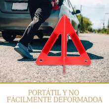 Triángulo de advertencia reflectante insertable plegable de 3 piezas, advertencia de segad, reflectante integral de 360° - Naranja - Ver 12