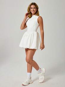 MASKERT "Sports Tennis Dress" Women's Sports Dress Tennis Golf Dress Yoga Wear Outdoor Sportswear Casual Commuter Wear Comfortable Skin-Friendly - White - View 7