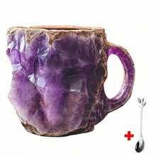 Handmade Mineral Crystal Coffee Cup Elegant Coffee Cup, Translucent Coffee Cup - Purple - View 4