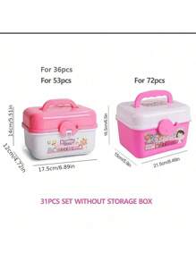 31/36/53/70 Pcs Puzzle Doctor Game Set For Kids[Pink]