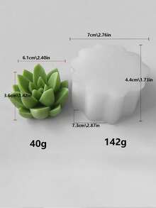 DIY多肉植物硅胶模具，装饰性多肉植物蜡烛模具，可重复使用，多种款式可选 - 白色 - 查看 34