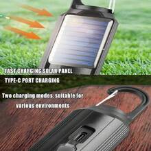 Solar Rechargeable Hooked Camping Light, LED Solar Tent Lights Battery Powered With Clip Hook, Portable Outdoor Waterproof Emergency Light Bulb For Hiking, Camping, Fishing - Yellow Light - View 4