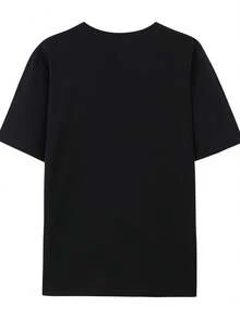 Camiseta impresa de café Nosferatu But First, divertida, de manga corta, suelta y de gran tamaño para hombres - Negro - Ver 2