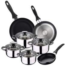 San Ignacio 8-Piece SIP Cookware Set + 3-Piece 16/20/24-Inch Frying Pan Set. Actual Color: As Shown. - Camel - View 1