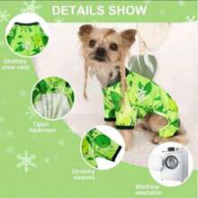 قطعة واحدة من ملابس الحيوات الأليفة ذات موضوع الليمون للكلاب الصغيرة، مرنة وناعمة جدا، قابلة للغسل بالغسالة الآلية، ملابس منزلية ولباس نوم