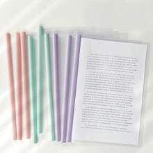 40pcs/30pcs/20pcs/10pcs/5pcs Retractable A4 Clear File Folder, Pull Rod Clip, Muted Color Water Drop Rod, Minimalist Document Folder, Resume Binder, High Capacity, Student Test Paper Clip, Expandable Document Organizer, Pastel Transparent Loose Leaf Binder, Mixed Color, Music Score Clip, School Certificate Holder, Open-Top Document Bag, Back To School Gift, Graduation Gift, Random Color - Multicolor - View 4