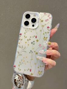 花朵图案手机壳，透明边缘高端感觉全保护手机壳，兼容 和 Galaxy 手机，兼容 13、15、16 Pro Max、16、14、16 Plus