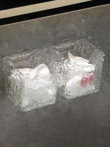 1pc Wall-Mounted Minimalist Bow-Knot Storage Box, No Drilling Required, Toothbrush & Toothpaste Holder, Random Pattern - Multicolor - View 1