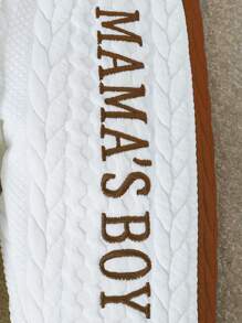 Conjunto de ropa informal de alta calidad de 3 piezas para bebé niño: body bordado con parches de punto, pantalón de puño acanalado y outfit casual cómodo