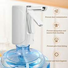 Foldable Electric Water Pump, USB Rechargeable, Automatic Water Dispenser Pump, Foldable Bottled Water Pump, Household Automatic Water Refill Pump, Multi-Barrel Universal Pressure Water Electric Pump Water Extractor - Convenient And Hygienic Water Extraction Method, USB Rechargeable Multi-Functional Portable Water Dispenser - Automatic Electric Pump, Suitable For Home, Office And Outdoor Use - Convenient And Hygienic Water Extraction Method