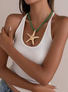 Summer Ocean Style Necklace Set, Multi-Layer Necklace With Shell, Sun, Starfish, Crab Pendant Choker Necklace, Rope Chain Necklace For Women, Beach Vacation Versatile Unique Design
