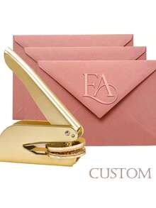 1 pieza sello embosador personalizado, sello embosador manual personalizado, sello embosador de logotipo, sello embosador de logotipo de boda, sello embosador de libros de biblioteca - Multicolor - Ver 3