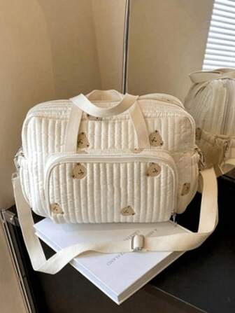 1 pièce Sac à bandoulière matelassé doux à tulipe brodée pour mère