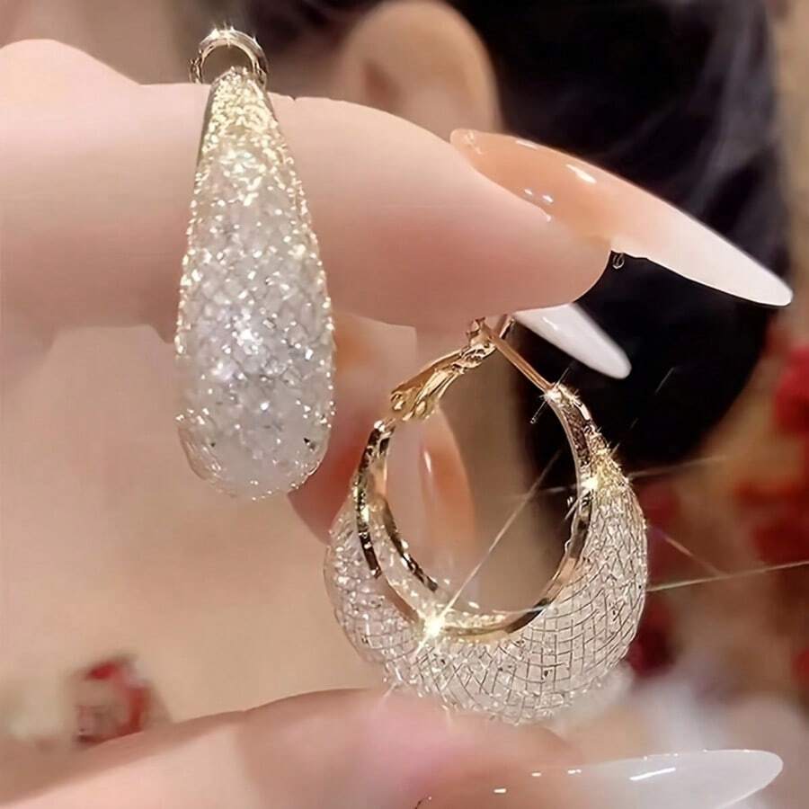 Shimmering Mesh Earrings For Women, Multi-Occasion Gift (Christmas Halloween Valentine) - 圓形 - 查看 1