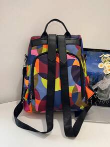 防盗轻便新款时尚牛津布休闲女士背包，适合旅行、户外、校园 - 彩色 - 查看 5