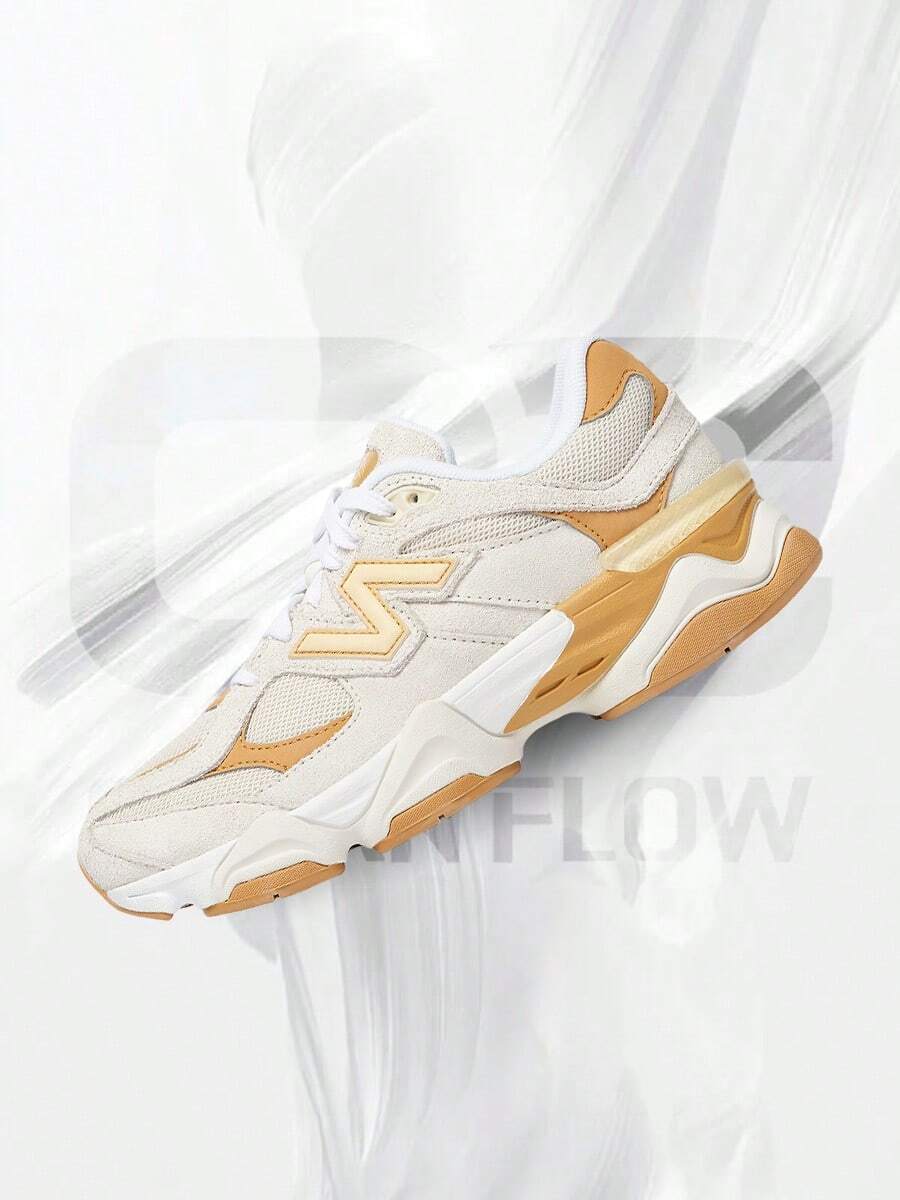 New Balance 9060 Sea Salt Dolce (GS)-Women's Lifestyle Sneakers – Shoes For Woman-Vintage-Spring & Summer-Inspired Running Shoes, Shock-Absorbing Comfort, Gym To Streetwear Casual Wear-Easter Gift– GC9060FD - Muối biển/Dolce - Xem 1