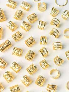 40件套脏辫发饰发圈套装，适用于音乐节和派对编发造型，波西米亚风，包括发夹、发爪、发夹、发卡、发卡、发饰等。