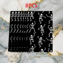 2/4 Pcs Set, Dish Towels, Skull Printed Pattern Towels, Halloween, Super Absorbent Microfiber Modern Dish Cloths, Cooking And Baking Tea Towels, Printed Dishcloths, Cleaning Towels, Hand Towels, Super Soft And Highly Absorbent, Great Gifts For Neighbors, Moms, Friends, Birthday, Halloween, Housewarming, Kitchen Essentials, Kitchen Decor, Daily Necessities