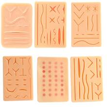 1 件或 1 套硅胶皮肤缝合手术训练套件伤口缝合练习垫操作垫牙科设备牙医材料 3 层最佳缝合练习垫，兽医缝合垫用于手术打结 - 杏色 - 查看 1