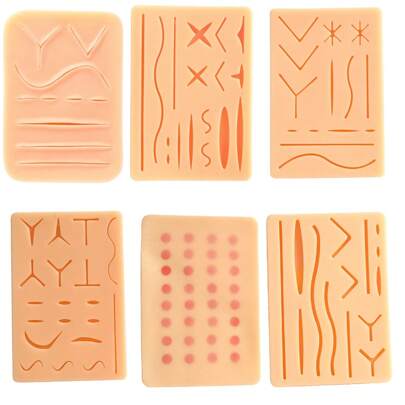 1 件或 1 套硅胶皮肤缝合手术训练套件伤口缝合练习垫操作垫牙科设备牙医材料 3 层最佳缝合练习垫，兽医缝合垫用于手术打结