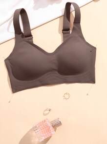 Sujetador sin costuras para mujer, sujetador inalámbrico, sin aros, con relleno ligero, push-up, elevación natural, con copas elásticas suaves. Sujetador inalámbrico, sin costuras, push-up para mujer.